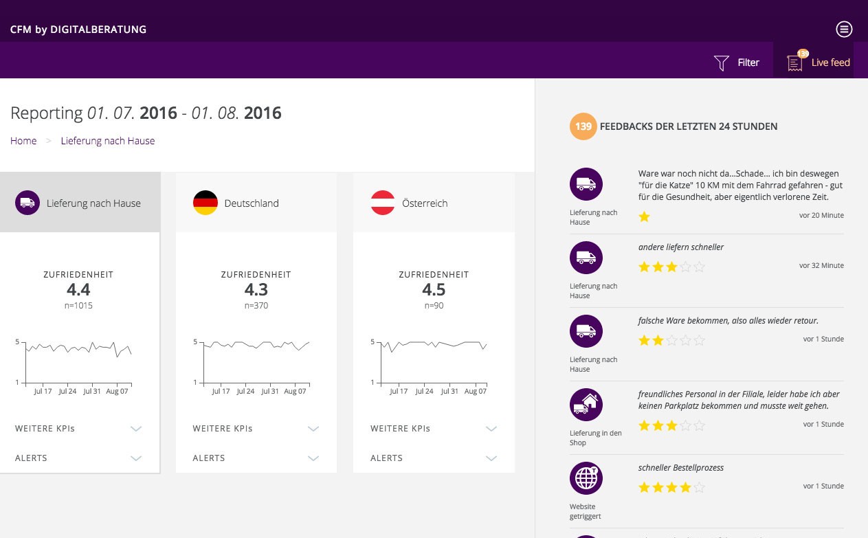 Customer Feedback Screenshot