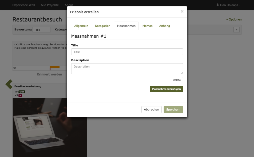 Experience Wall Screenshot