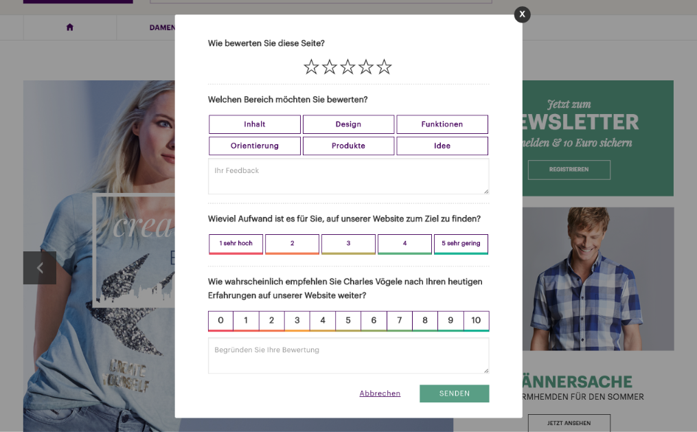 Customer Feedback Screenshot